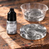 Płynny pigment metaliczny do żywicy 5 ml – srebrna (Silvery Grey)