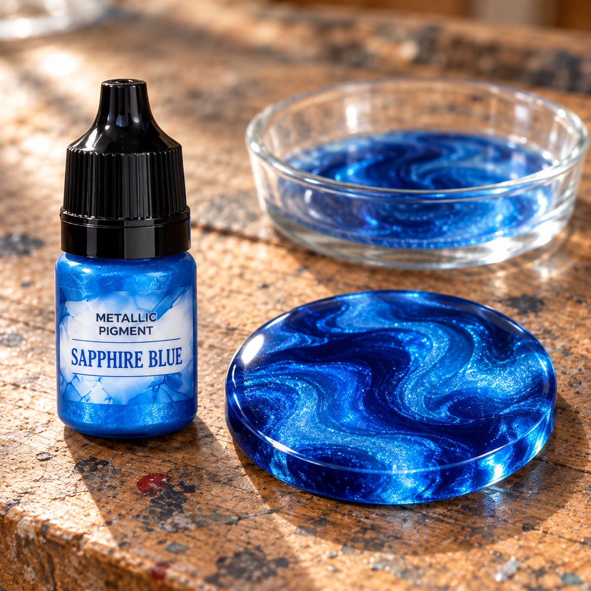 Płynny pigment metaliczny do żywicy 5 ml – szafirowy błękit (Sapphire Blue)