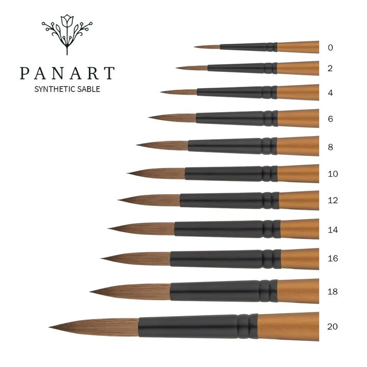 PanArt 1101 - okrągły pędzel akwarelowy z sobola | różne rozmiary | Artmie