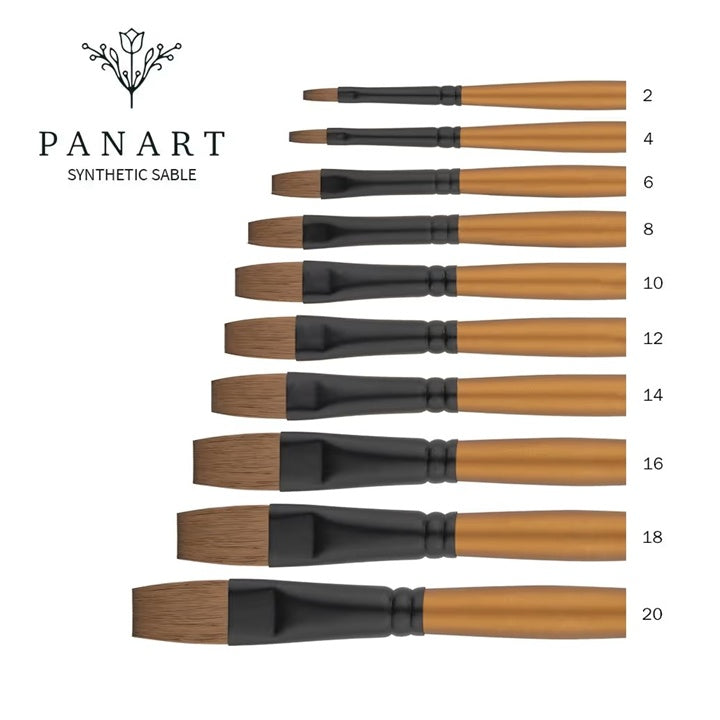 PanArt 1121 - płaski pędzel akwarelowy z sobola | różne rozmiary | różne rozmiary | Artmie