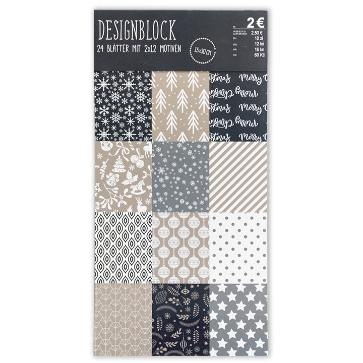 Papier do scrapbookingu 15 x 30 cm | sada 4 blokov | Artmie