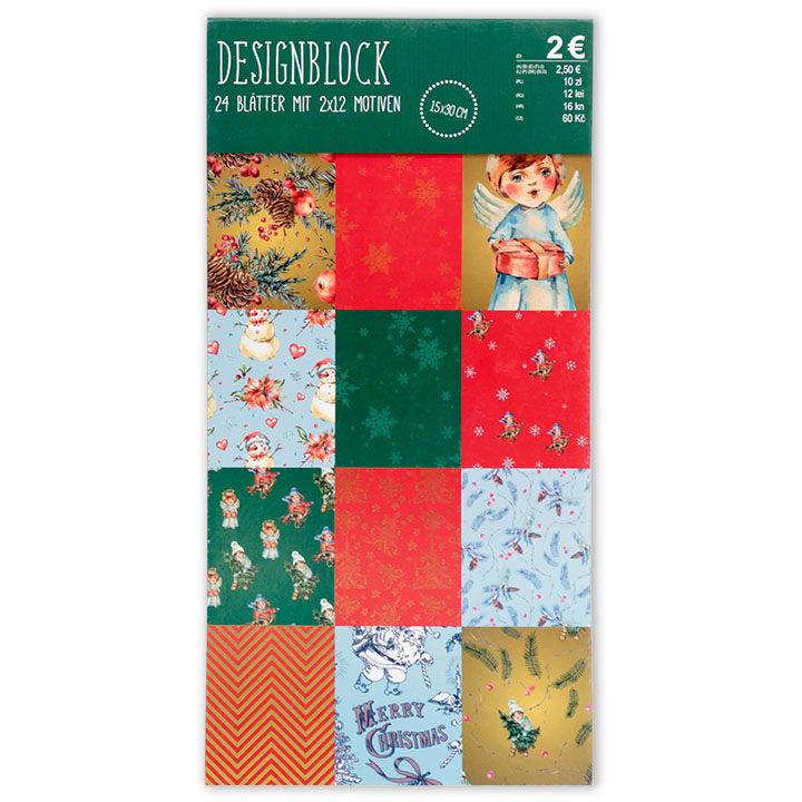 Papier do scrapbookingu 15 x 30 cm | sada 4 blokov | Artmie