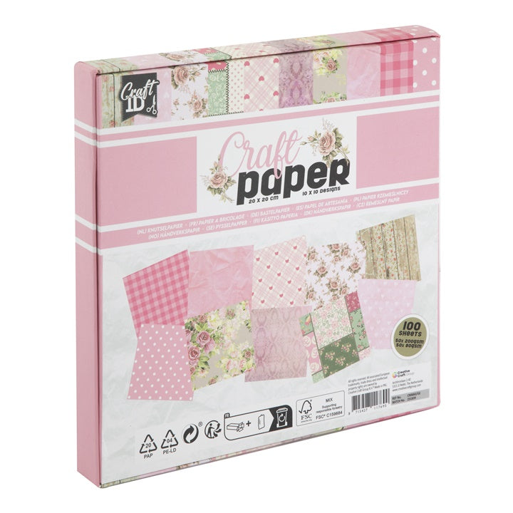 Papier do scrapbookingu 20 x 20 cm | odcienie różu | Artmie