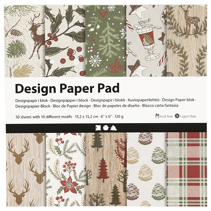Papier do scrapbookingu Christmas 15,2 x 15,2 cm - 50 arkuszy | Artmie