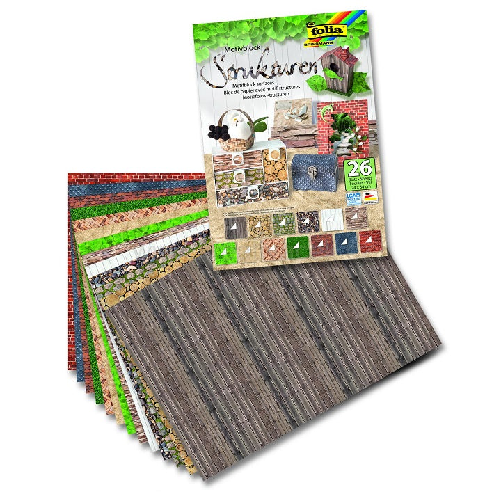 Papier Folia dekoracyjny przedstawiający Struktury / 26 ark. | Artmie