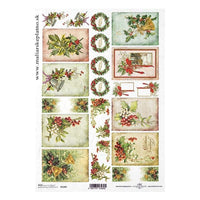 Papier ryżowy do Decoupage - Bożonarodzeniowy wzór / A4 | Artmie