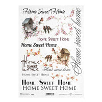 Papier ryżowy do Decoupage - Home Sweet Home / A4 | Artmie