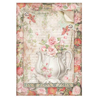 Papier ryżowy Teapot with flowers / A4 | Artmie