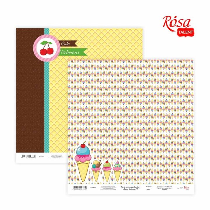 Papiery do scrapbookingu 30.48 x 30.48 cm Cake delicious | różne motywy