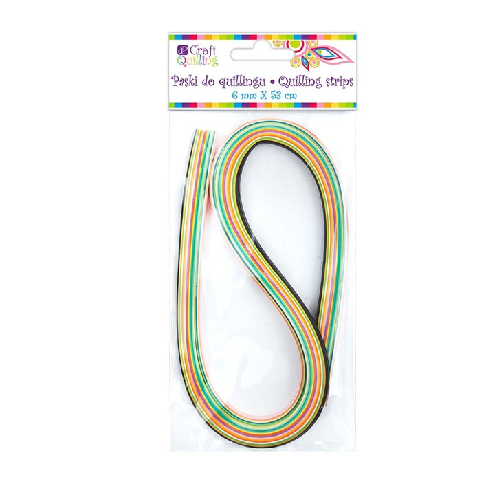 Paski papierowe do quillingu 6 mm, 108 szt., pastelowe odcienie | Artmie