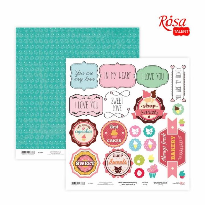 Papiery do scrapbookingu 30.48 x 30.48 cm Cake delicious | różne motywy | Artmie