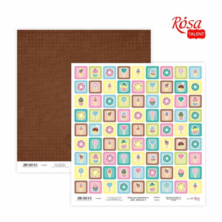 Papiery do scrapbookingu 30.48 x 30.48 cm Cake delicious | różne motywy | Artmie