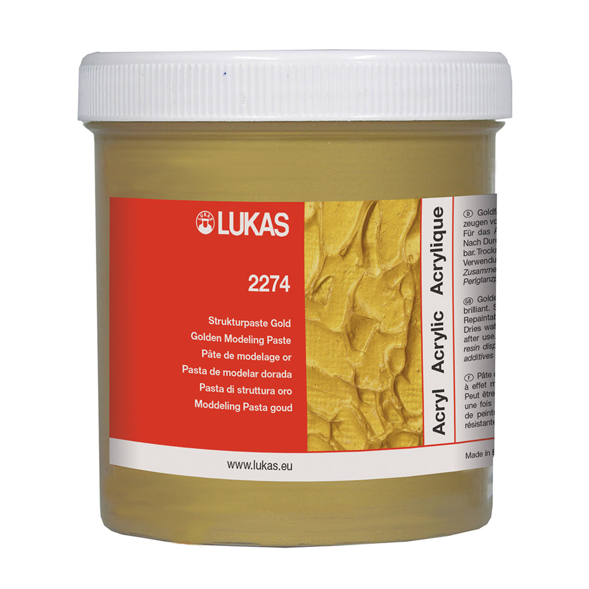 Pasta strukturalna LUKAS metaliczna 250 ml – złota