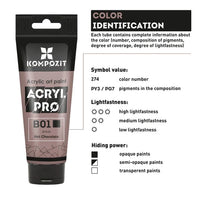 Pastelowa farba akrylowa ACRYL PRO ART Kompozit 75 ml | różne odcienie | Artmie