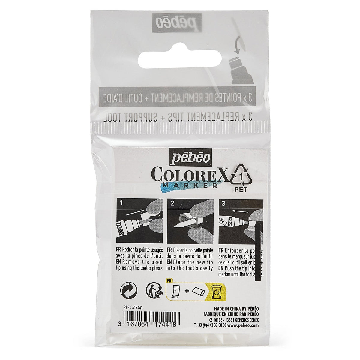 Pebeo Colorex zestaw wymiennych końcówek do markerów 1 mm – 3 szt.