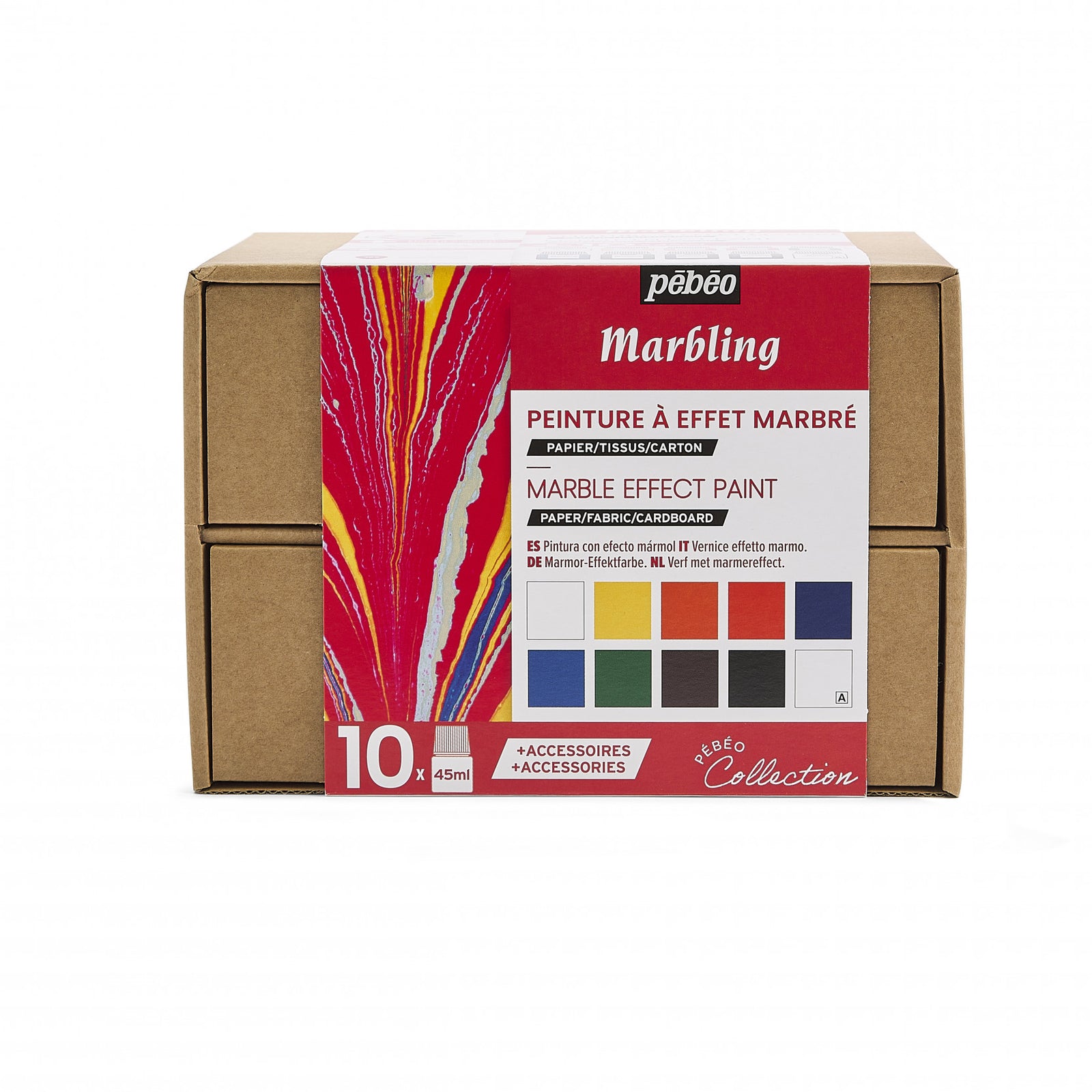 Pebeo Marbling zestaw farb do marmurkowania 10 x 45 ml