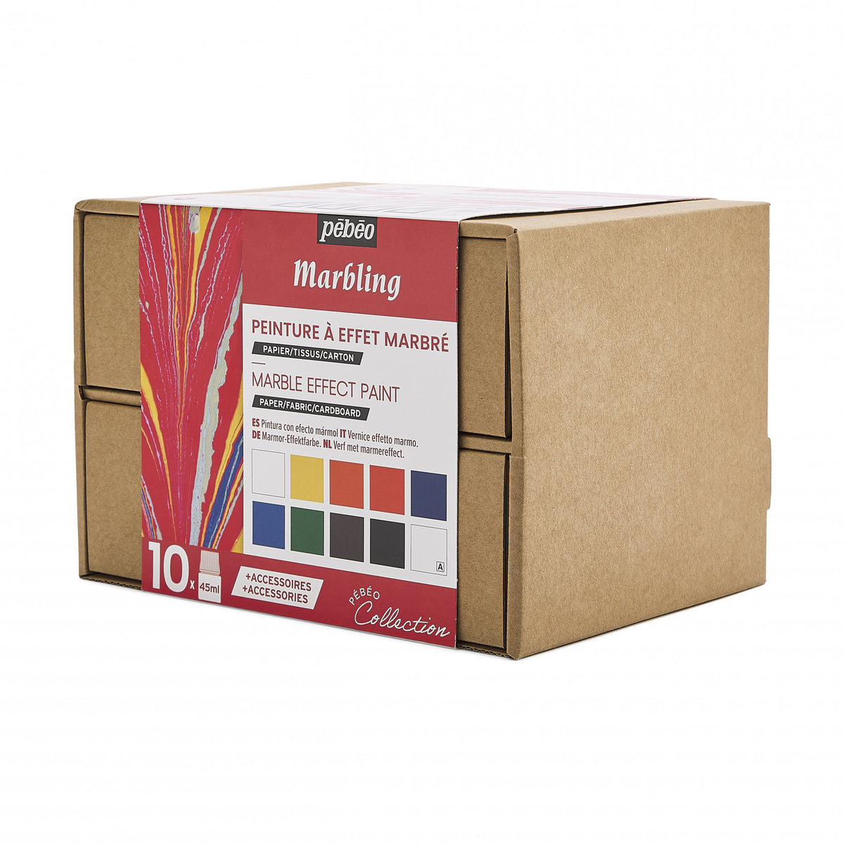 Pebeo Marbling zestaw farb do marmurkowania 10 x 45 ml