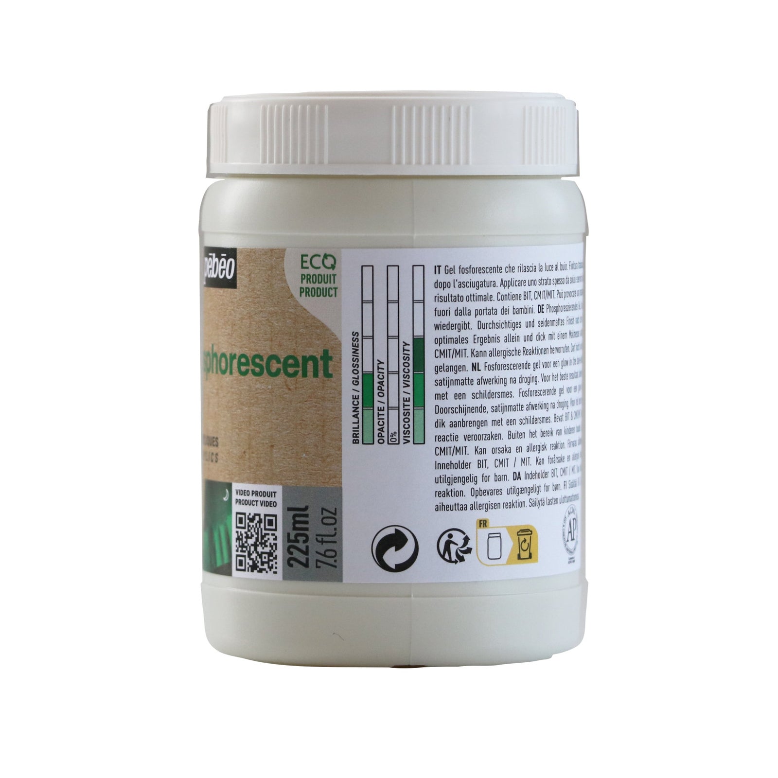 Pebeo Origin fosforyzujący żel akrylowy 225 ml – zielony