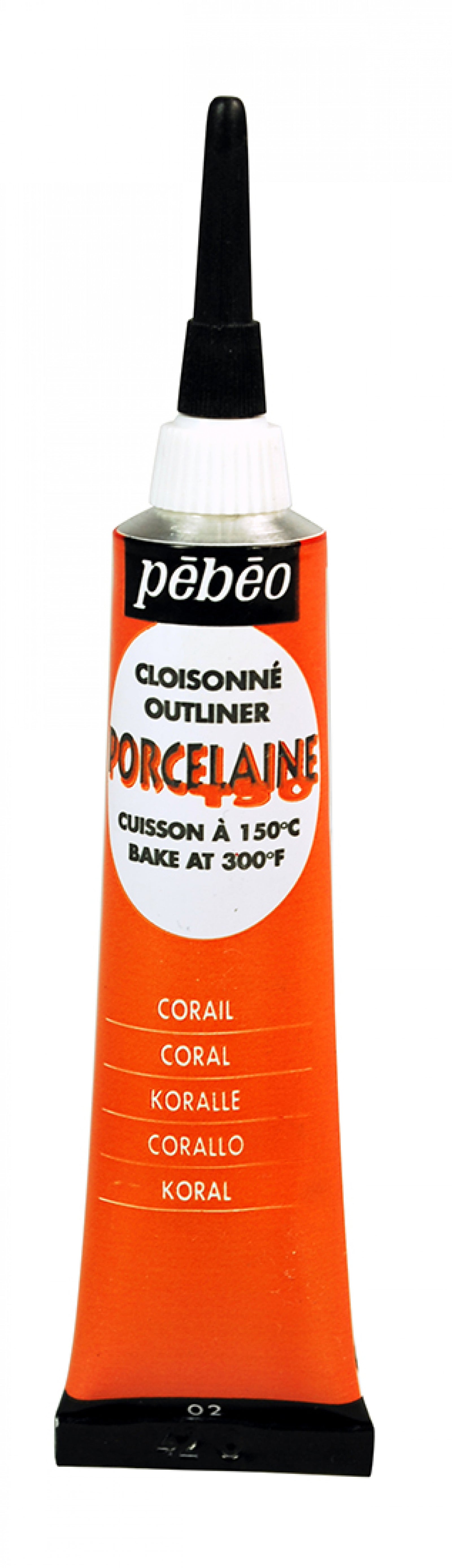 Pebeo Porcelaine 150 konturówka reliefowa do porcelany 20 ml – Koralowy
