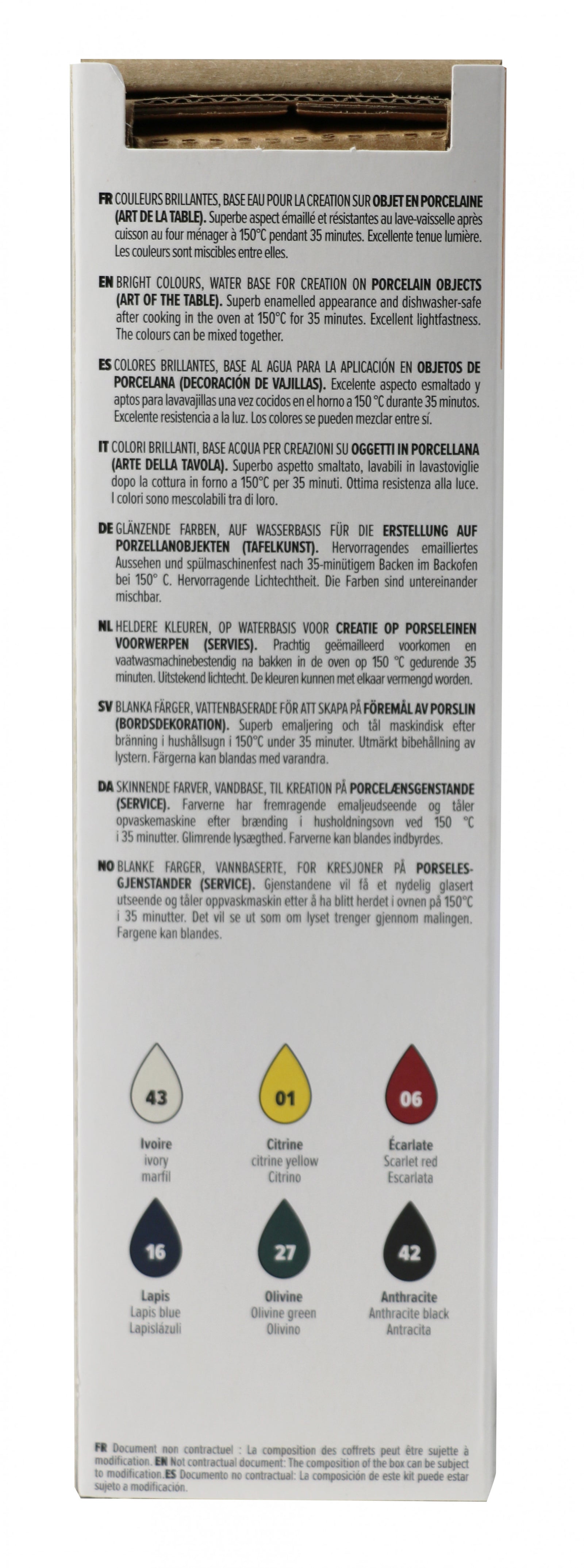 PEBEO Porcelaine 150 zestaw farb do porcelany 6 x 20 ml
