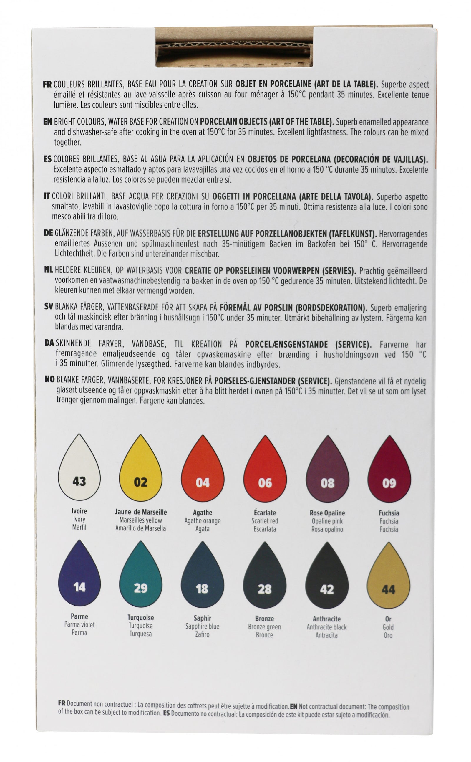 Pebeo Porcelaine 150 zestaw farb do porcelany 12 x 20 ml Exploration 1
