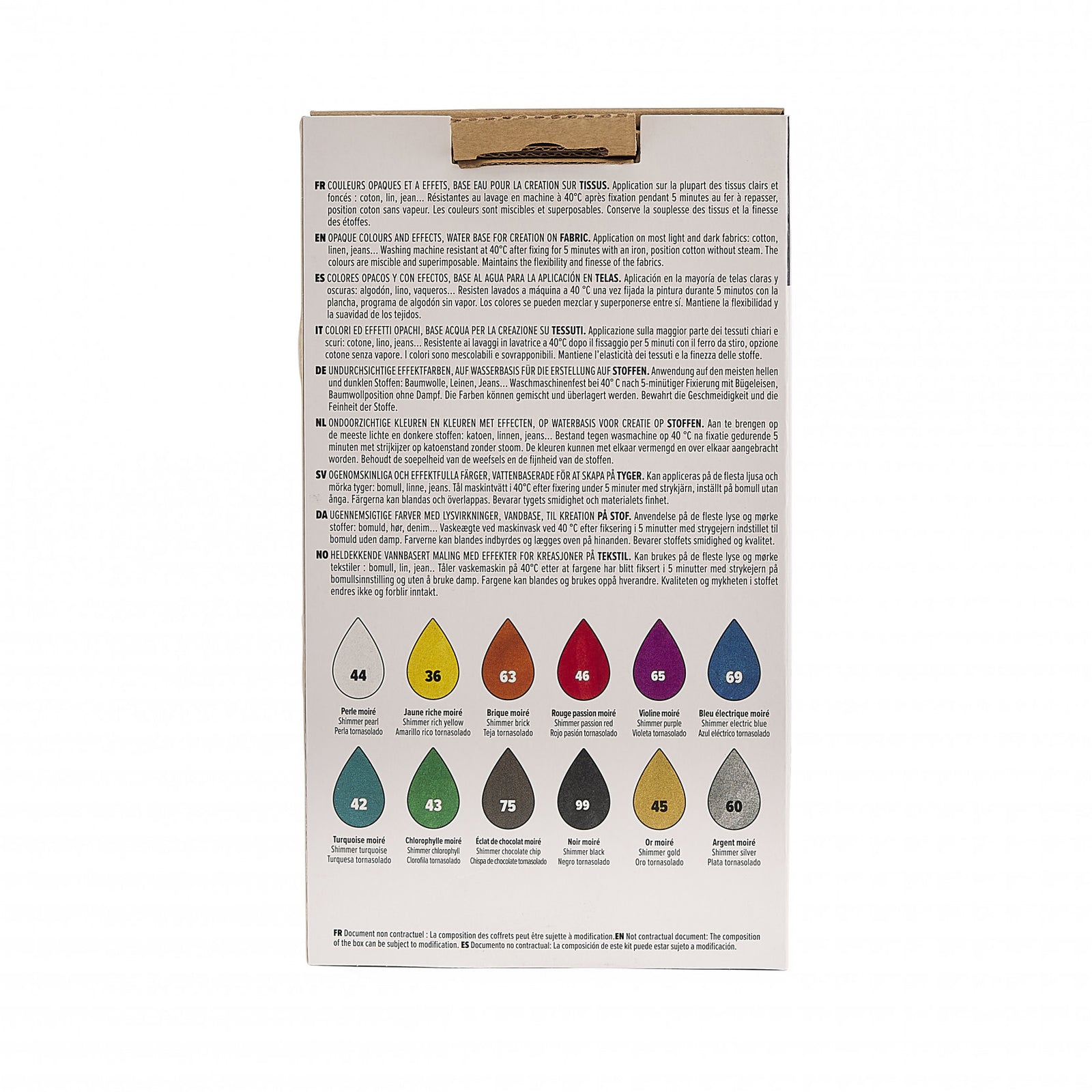 Pebeo Setacolor zestaw farb kryjących do tkanin 12 x 20 ml