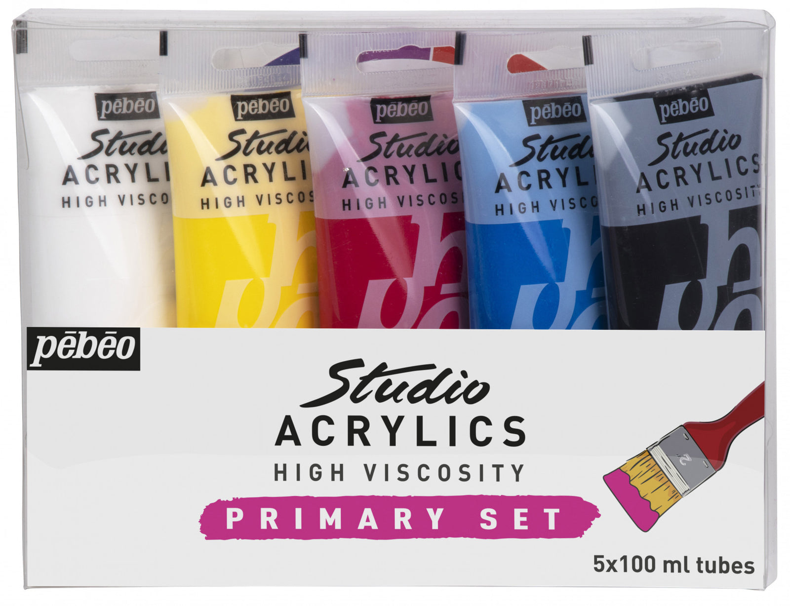 Pebeo Studio Acrylic zestaw farb akrylowych 5 x 100 ml