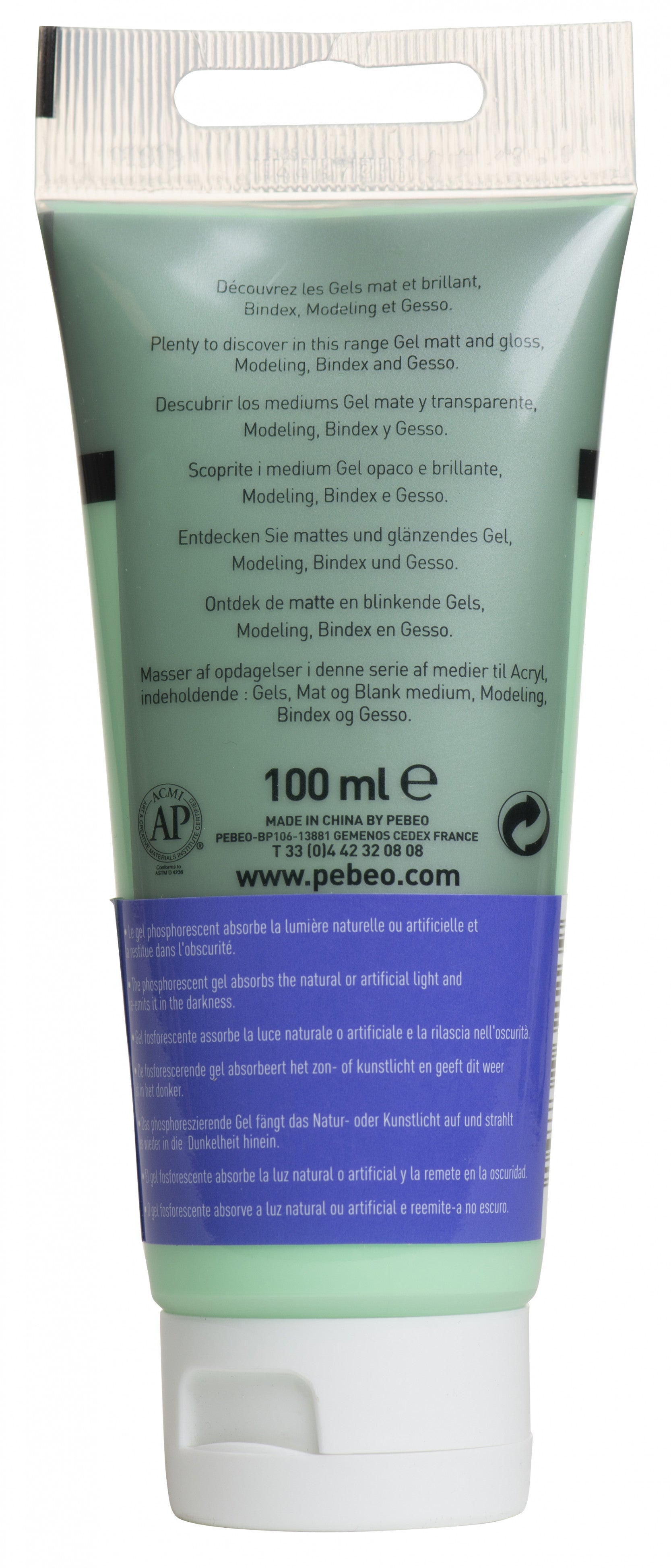 Pebeo Studio żel akrylowy 100 ml Phosphorescent Turquoise