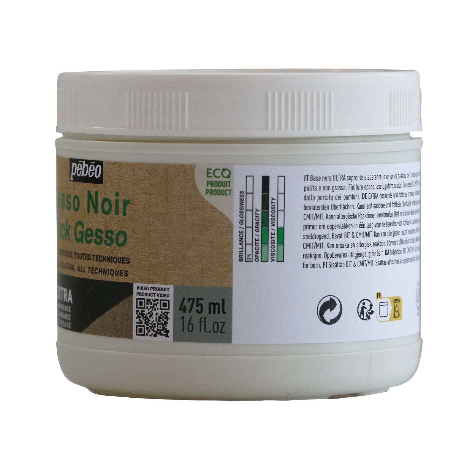 Pebeo Studio Acrylics czarne gesso akrylowe 475 ml