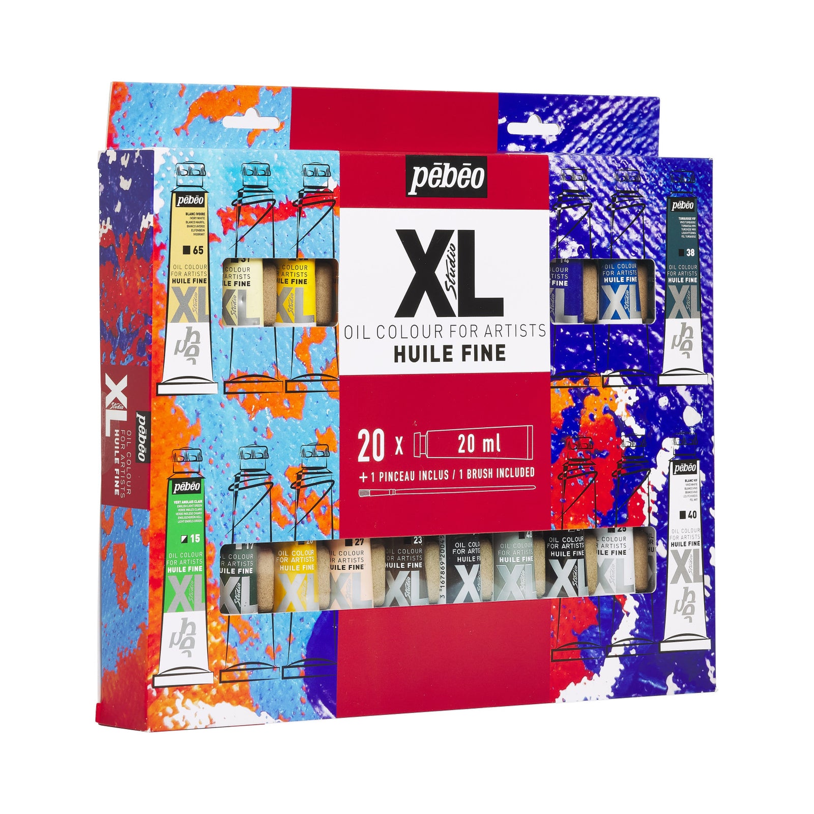 Pebeo Studio XL zestaw farb olejnych 20 x 20 ml z pędzlem