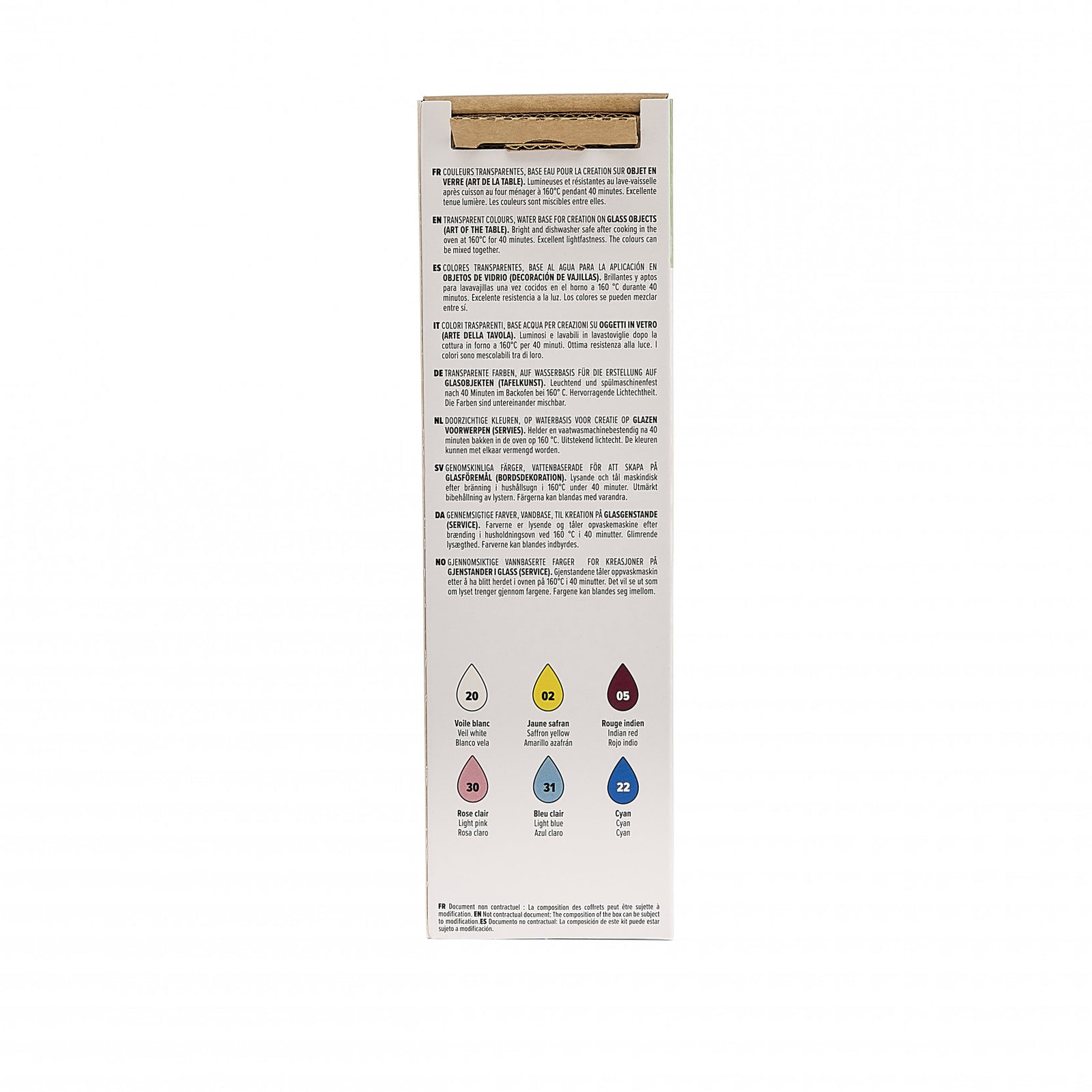 Pebeo Vitrea 160 zestaw farb do szkła 6 x 20 ml
