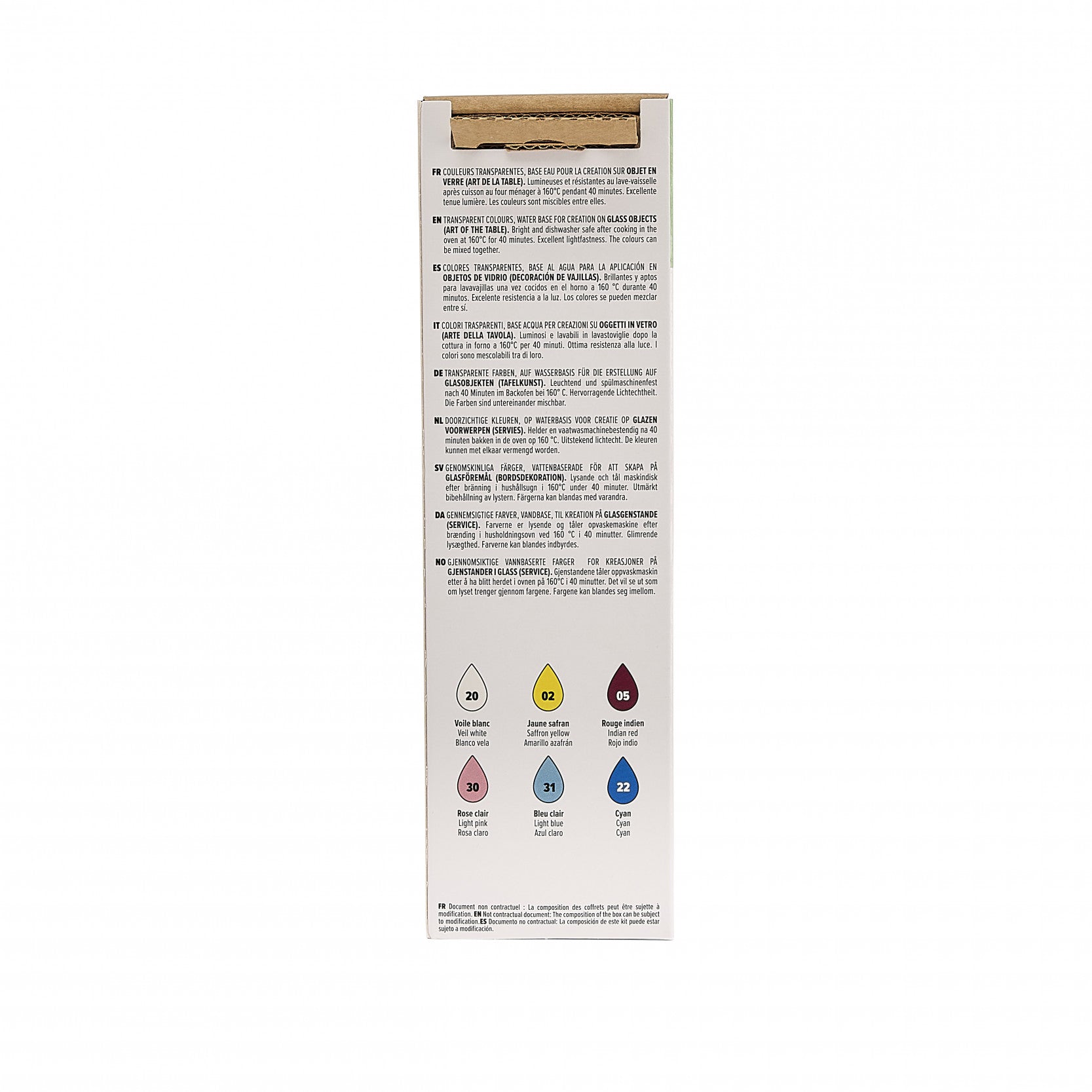Pebeo Vitrea 160 zestaw farb do szkła 6 x 20 ml