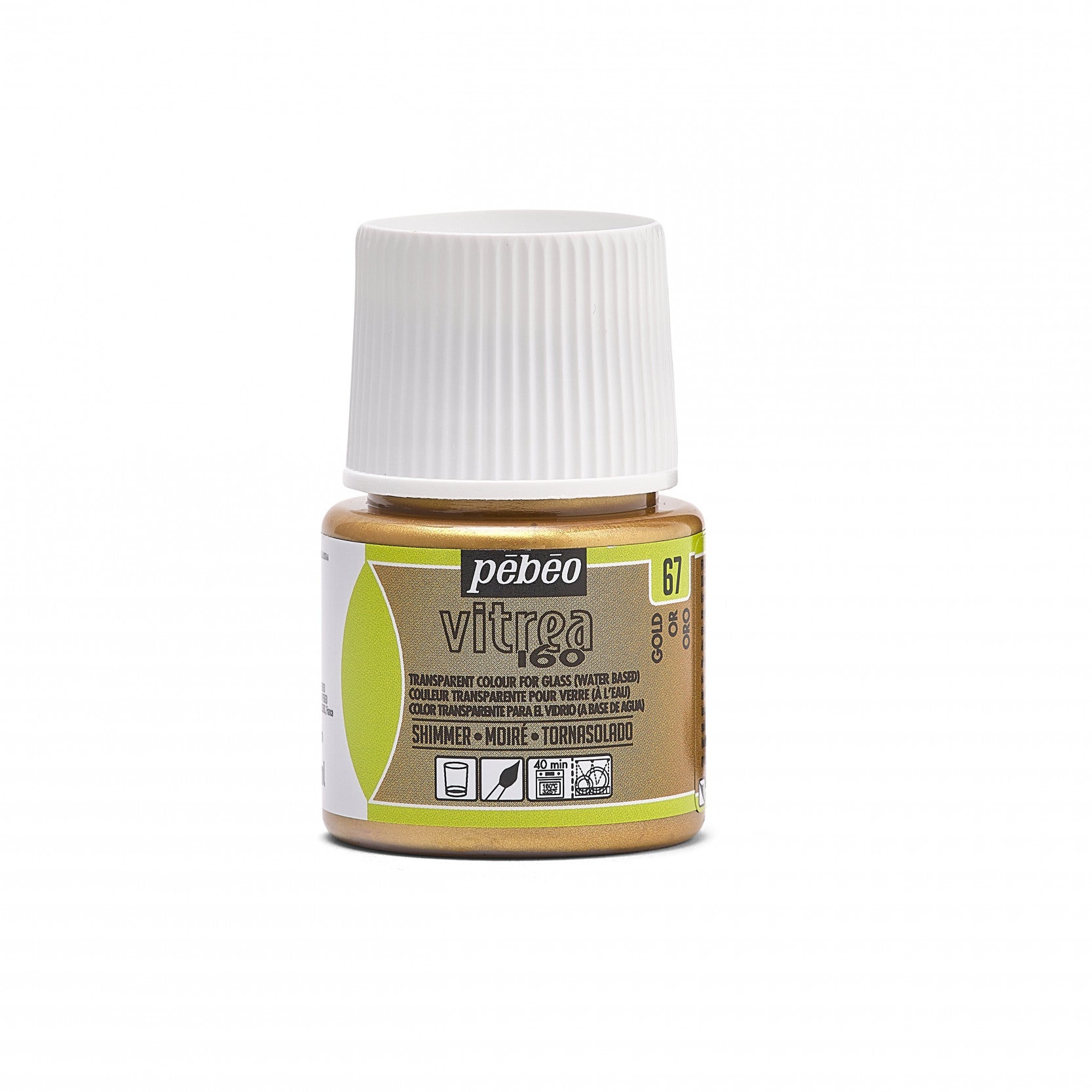 Witrażowa farba do szkła Pebeo Vitrea 160 – 45 ml, Shimmer Gold