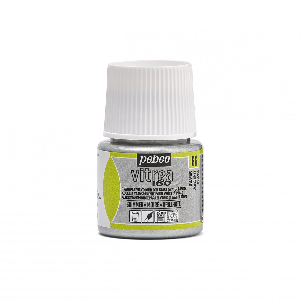 Pebeo Vitrea 160 farba witrażowa do szkła 45 ml Shimmer Silver