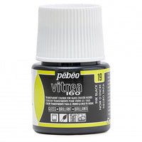 Farba witrażowa do szkła Pebeo Vitrea 160 błyszcząca 45 ml – Czerń tuszowa