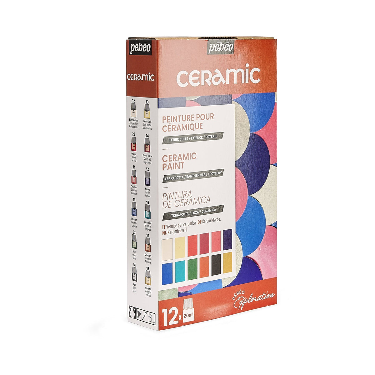 Pebeo zestaw farb do ceramiki Ceramic 12 x 20 ml