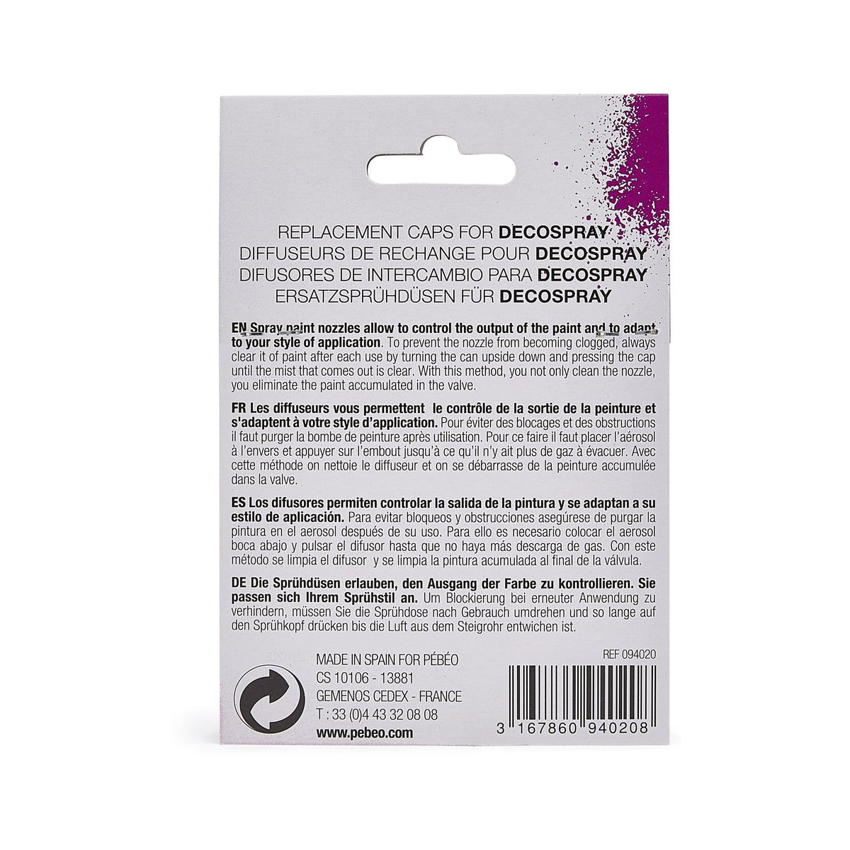 Pebeo zestaw wymiennych dysz do sprayu – 5 szt.