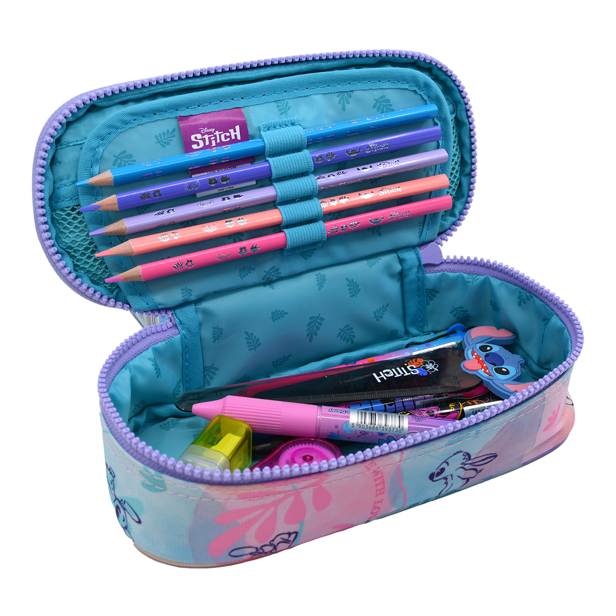Piórnik Colorino Campus Stitch Pastel, bez wyposażenia, PES