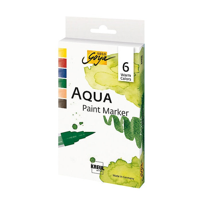 Pisaki akwarelowe Aqua Paint Marker Solo Goya - Warm Colors / 6 szt | Artmie
