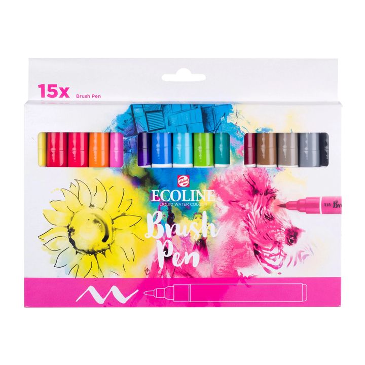 Pisaki akwarelowe ECOLINE BRUSH PEN 15 szt. | Artmie