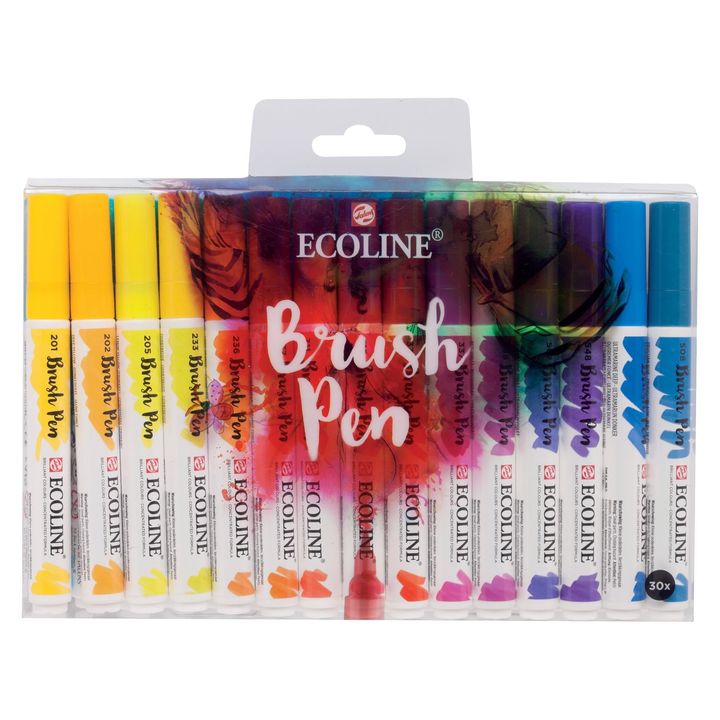Pisaki akwarelowe Ecoline Brush Pen | 30 częściowy zestaw | Artmie
