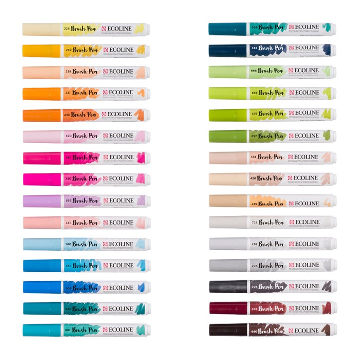 Pisaki akwarelowe Ecoline Brush Pen 30 szt. | Artmie