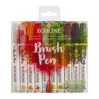 Pisaki akwarelowe Ecoline Brush Pen Architect | 10 częściowy zestaw | Artmie