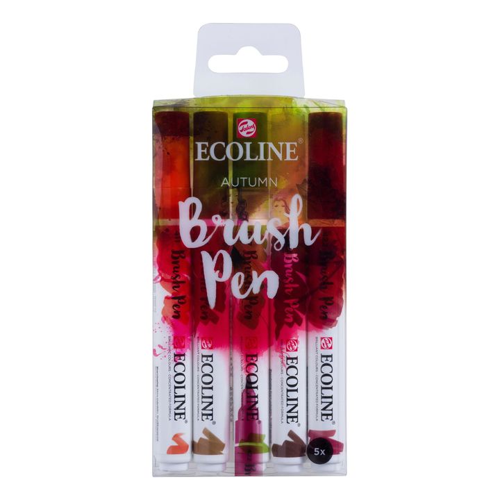 Pisaki akwarelowe Ecoline Brush Pen Autumn | Zestaw 5 sztuk | Artmie