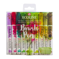 Pisaki akwarelowe Ecoline Brush Pen Botanic | 10 częściowy zestaw | Artmie