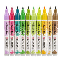Pisaki akwarelowe Ecoline Brush Pen Botanic | 10 częściowy zestaw | Artmie