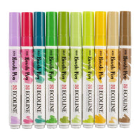 Pisaki akwarelowe Ecoline Brush Pen Botanic | 10 częściowy zestaw | Artmie