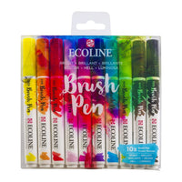 Pisaki akwarelowe Ecoline Brush Pen Bright | 10 częściowy zestaw | Artmie