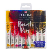 Pisaki akwarelowe Ecoline Brush Pen Dark | 10 częściowy zestaw | Artmie