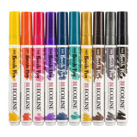 Pisaki akwarelowe Ecoline Brush Pen Dark | 10 częściowy zestaw | Artmie